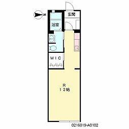 メゾン・パリス坂之上 ワンルームの間取図画像
