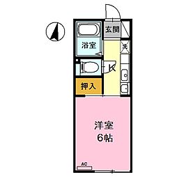 セリバテール東谷山 1Kの間取図画像