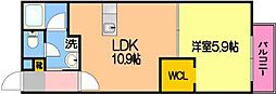パーレイ3 1LDKの間取図画像