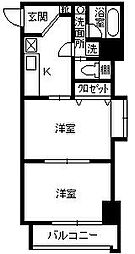 リードイン南郡元 2Kの間取図画像