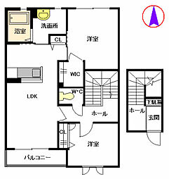 バス みやこ迫下車 徒歩4分 2階/-