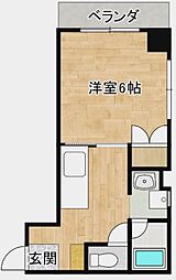エクセレント紫原 1Kの間取図画像