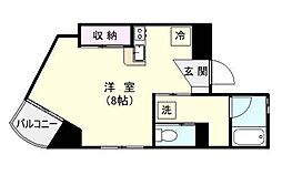 ラメール荒田 ワンルームの間取図画像