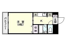 リードin武之橋 1Kの間取図画像