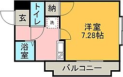 れいめい武 1Kの間取図画像