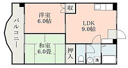 持増マンション 2DKの間取図画像