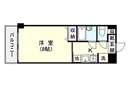 リードin荒田 1Kの間取図画像