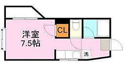 アビターレ下荒田1 ワンルームの間取図画像