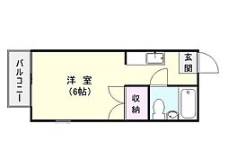 尚理園ビル ワンルームの間取図画像