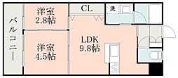 サムティ東谷山 1LDKの間取図画像