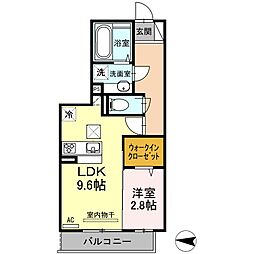 カーササクラ 1LDKの間取図画像