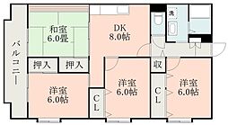 サニーコート・F 4DKの間取図画像