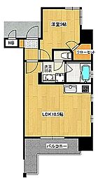 ベイシャトー 1LDKの間取図画像