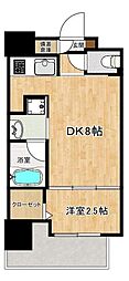 ロータス武之橋 1LDKの間取図画像