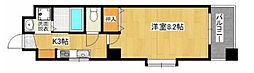 プレミール吉留 1Kの間取図画像