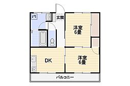 米倉ビル 2DKの間取図画像