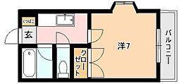 K1.BL 1Kの間取図画像
