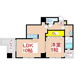 さくらヒルズ西千石 1LDKの間取図画像