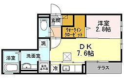 アペルトサピエンティア 1DKの間取図画像
