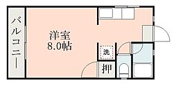 桜ハイツTAKE 1Kの間取図画像
