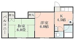 サンテラス宇宿 2Kの間取図画像