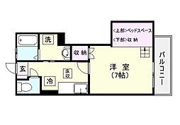 Re.Sante宇宿 1Kの間取図画像