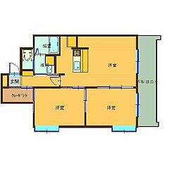 SAI宇宿 2LDKの間取図画像