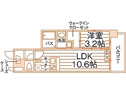 UniTwintowerWisdom 1LDKの間取図画像