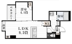 LA-CHIC鹿児島中央 1LDKの間取図画像