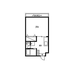 R・Bハイツ ワンルームの間取図画像