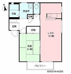 ウィステリア 1LDKの間取図画像