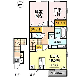 バス あいばす東の前バス停下車 徒歩2分 2階/-