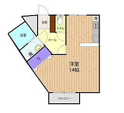 グリーンヨネや ワンルームの間取図画像