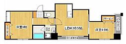 フレアステージ柳 2LDKの間取図画像