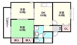 セジュールMAKI-A 3DKの間取図画像