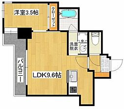 フロンティア加治屋 1LDKの間取図画像