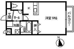 ヒルズハウス坂之上 1Kの間取図画像
