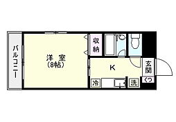 リードin武之橋 1Kの間取図画像