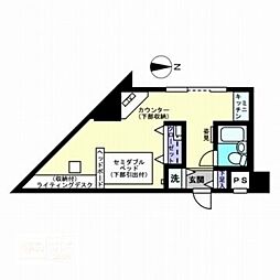 アルファコンフォート鹿児島 ワンルームの間取図画像