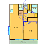 ターミーヒル 1LDKの間取図画像