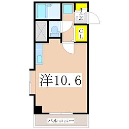 President荒田八幡 ワンルームの間取図画像