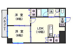 リードインアイエスヒラノ 2LDKの間取図画像