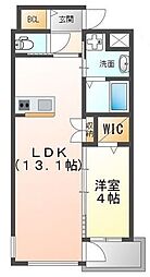 桜花ハイツ 1LDKの間取図画像