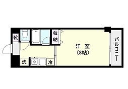 リードin荒田 1Kの間取図画像