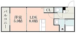 Y'sBLD.22 1LDKの間取図画像