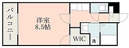 Y'sBLD.22 1Kの間取図画像