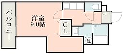 Y'sBLD.22 1Kの間取図画像