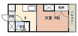 原田ルーエビル 1Kの間取図画像