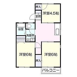 大迫ハイツ 3DKの間取図画像