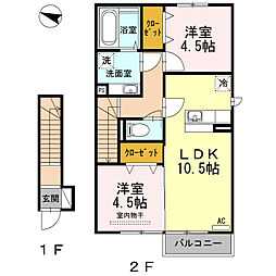 バス 吉野中学校前下車 徒歩3分 2階/-